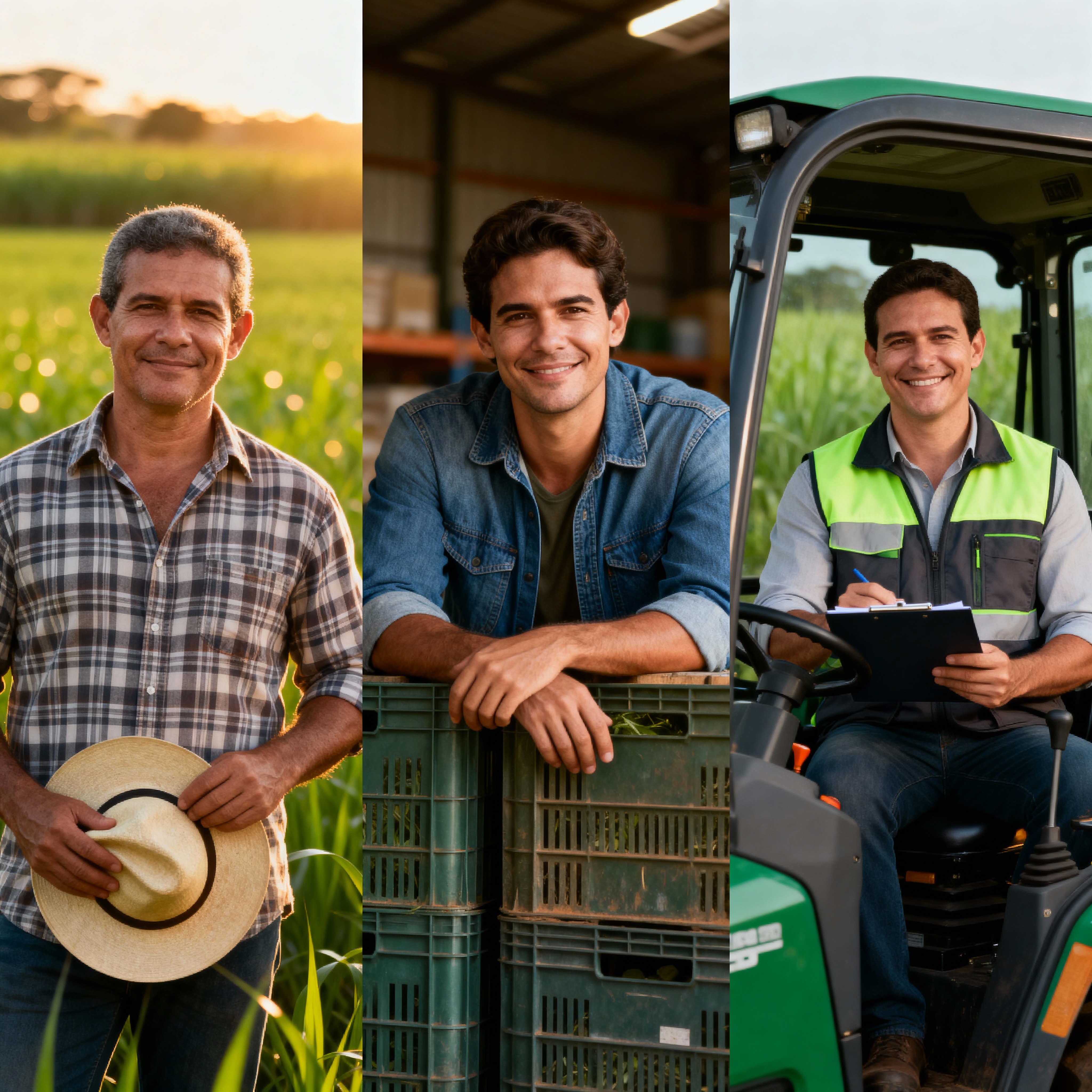 Retratos autênticos de clientes do agro no campo
